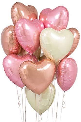 BEAUTIFUL TOUCH OF BLUSH PINK AND ROSE GOLD HEART BALLOONS ANY PARTY OCASSION – Planning to sur... | Amazon (US)