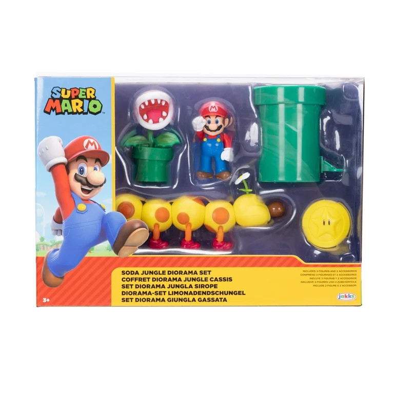 World of Nintendo Super Mario 2.5 inch Action Figure Playset Soda Jungle Diorama | Walmart (US)