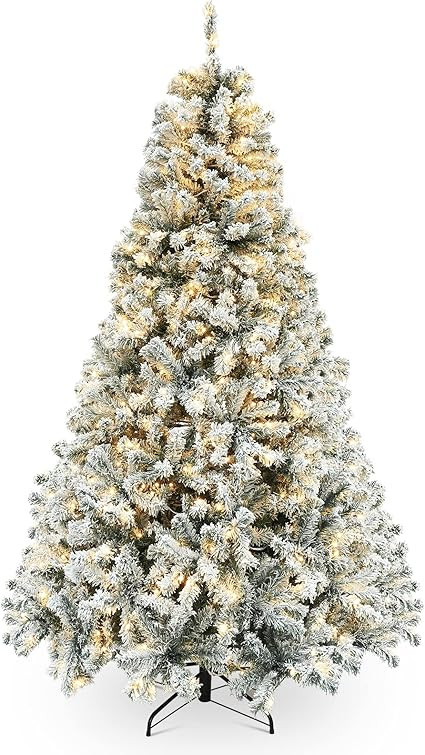 okicoler Snow Flocked Artificial Holiday Christmas Pine Tree for Home, Office, Party Decoration w... | Amazon (US)
