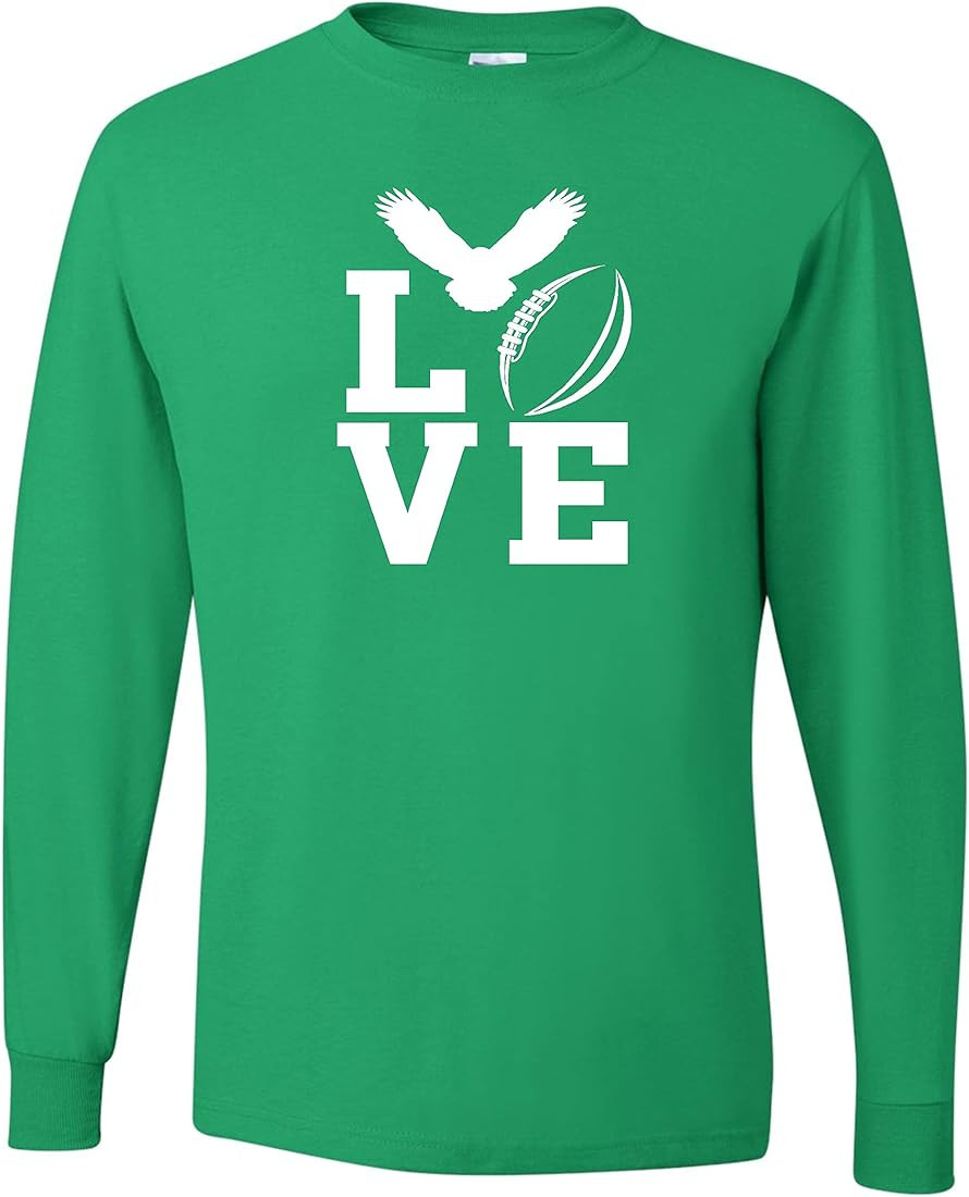 Squatch King Threads Love Football Philadelphia Adult Long Sleeve T-Shirt | Amazon (US)
