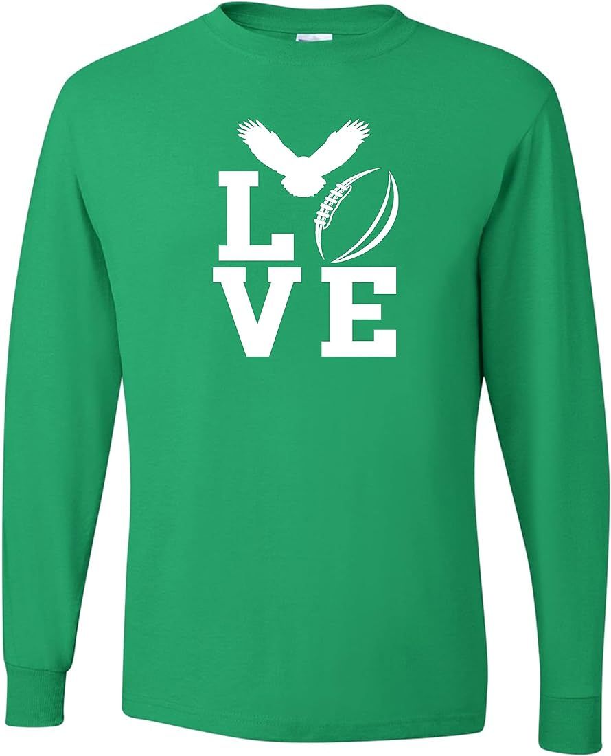 Squatch King Threads Love Football Philadelphia Adult Long Sleeve T-Shirt | Amazon (US)