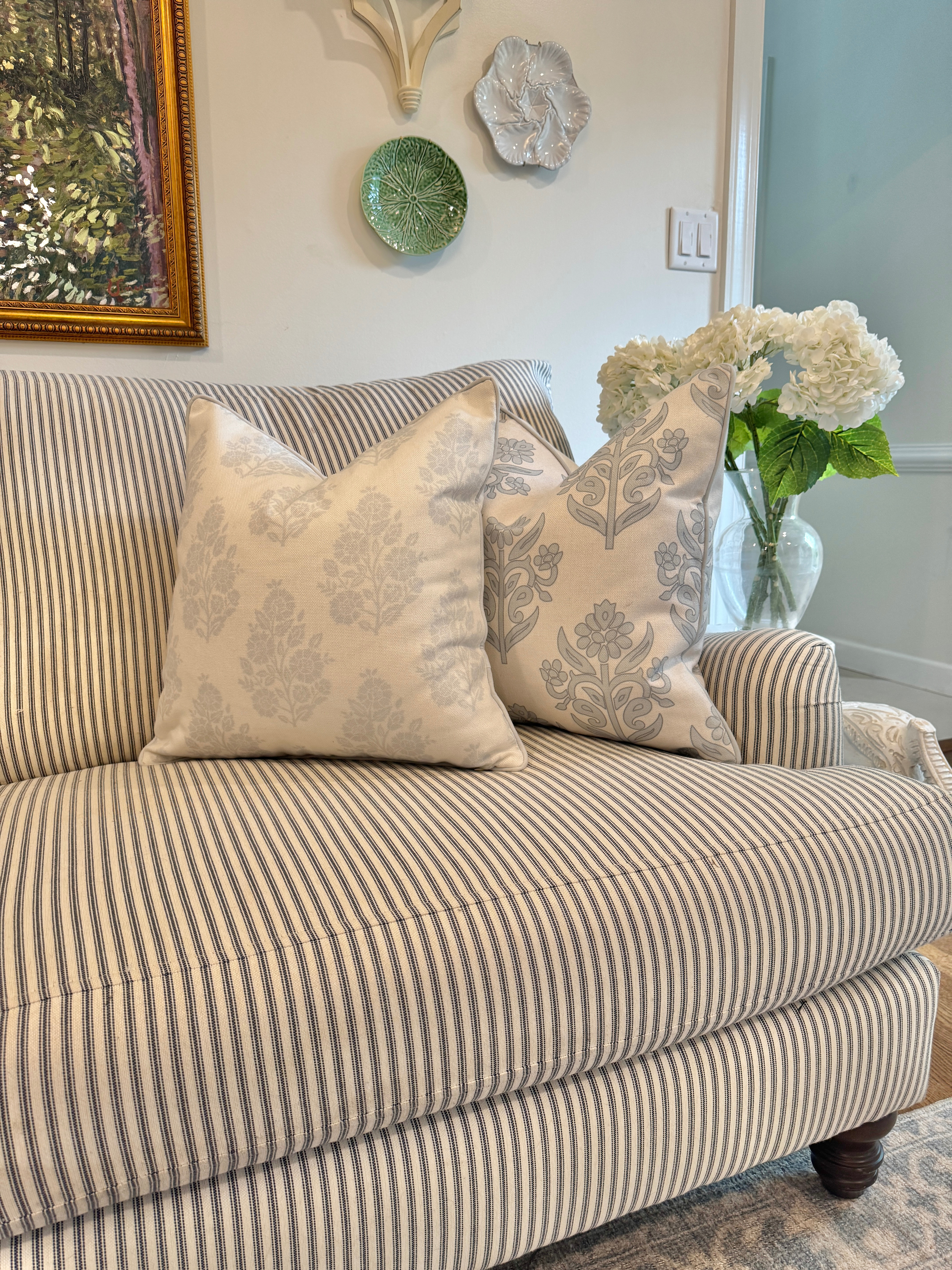 Grey and white pillows, grandmillennial, block print pillows 

 #LTKHome