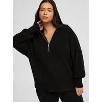 Quarter Zip Pullover Sweater in Black | Torrid (US & Canada)