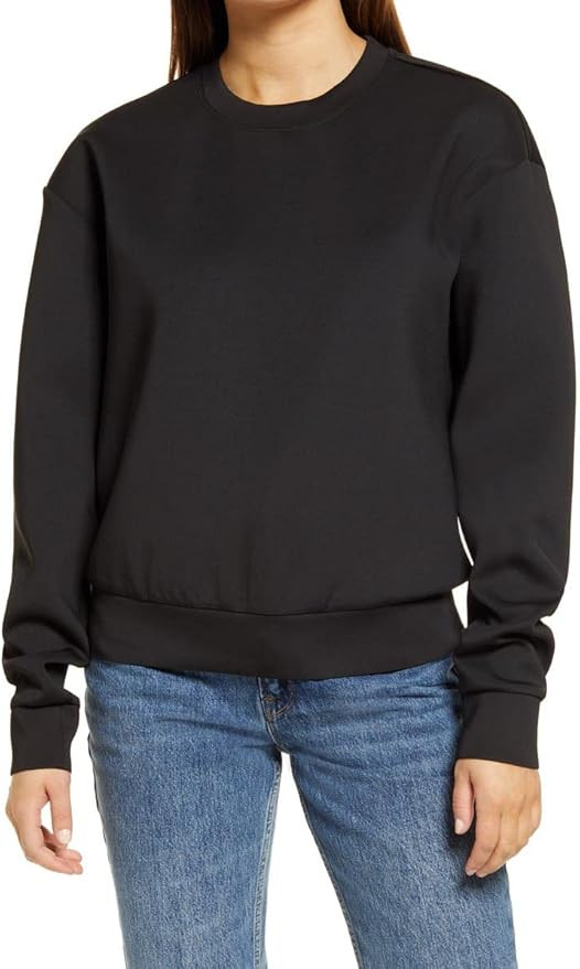 Good American Women's Scuba Boyfriend Crew | Amazon (US)