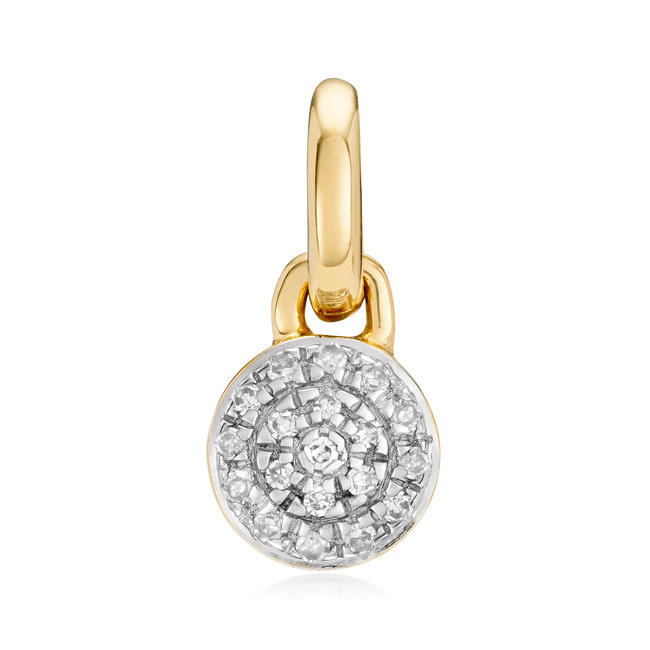 Fiji Mini Button Diamond Pendant Charm | Monica Vinader (Global)