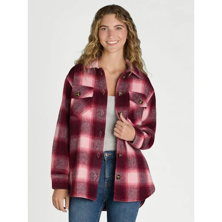 Time and Tru Women's Button Front Shacket, Sizes S-XXXL | Walmart (US)