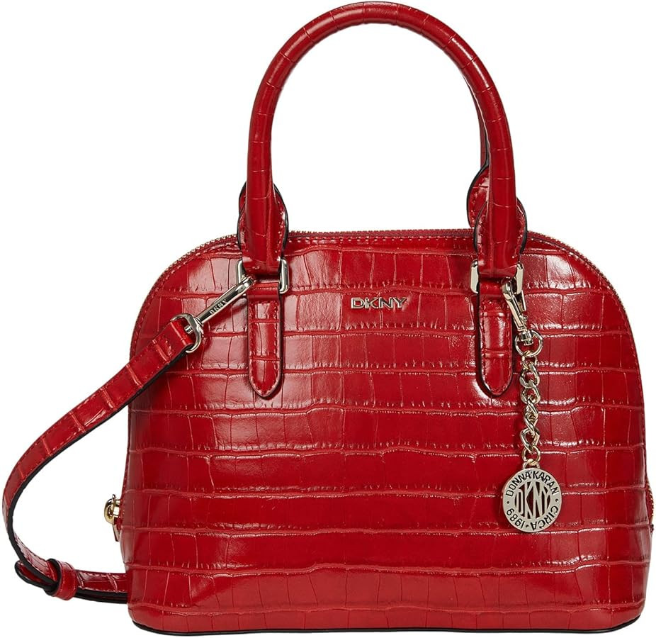 DKNY Bryant Dome Satchel Bright Red One Size | Amazon (US)