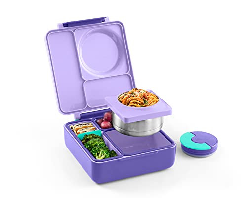 Omie OmieBox Insulated Bento Lunch Box with Leak Proof Thermos Food Jar-3 Compartments, Two Tempe... | Amazon (US)