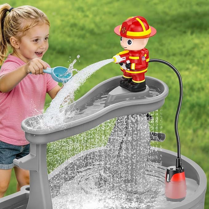 Water Table Pump, Fireman Water Pump for Water Table for Kids Ages 3-5, 5-Gear Adjustable Water F... | Amazon (US)