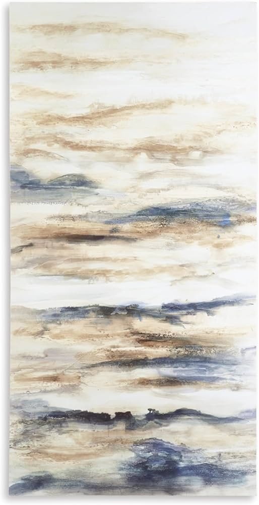 Signature Design by Ashley Joely Abstract Wall Art, 60 x 30 Inches, Blue & Tan | Amazon (US)