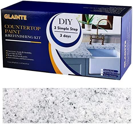 GLAINTE Granite Countertop Paint Kit - White Diamond Counter Top Refinishing Kit for Kitchen Bath... | Amazon (US)