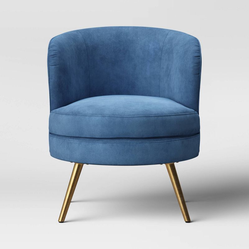 Beadle Accent Chair with Brass Leg Velvet Blue - Project 62™ | Target