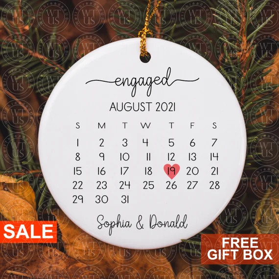 Personalized Engaged Ornament- Engagement Ornament-Engagement Gift- Custom Ornament-Engagement An... | Etsy (US)