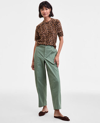Women's High-Rise Utility Barrel-Leg Ankle Pants, Macy's Exclusive | Macy's