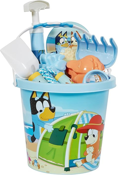 Little Kids Bluey Beach Toys Set | 9pc Sand Toys & Beach Bucket | Ages 3-10 | Amazon (US)