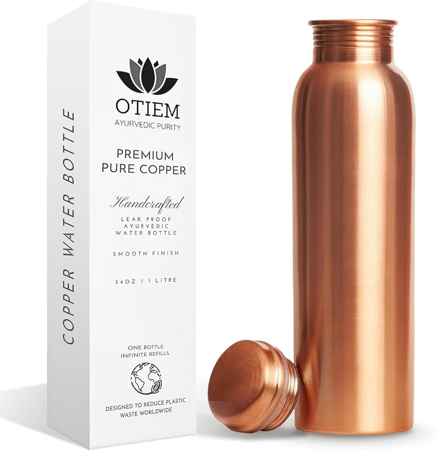 Otiem 100% Copper Water Bottle for Drinking Water, 34 Oz Smooth Finish – Stay Hydrated and Enjo... | Amazon (US)