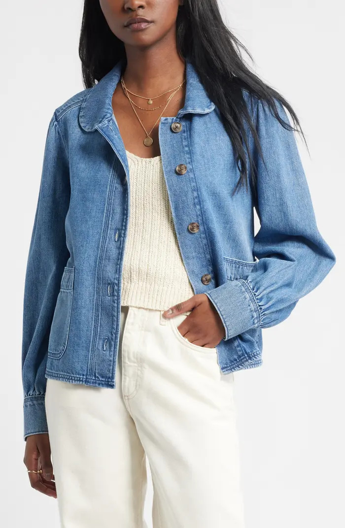 Treasure & Bond Peter Pan Collar Denim Jacket | Nordstrom | Nordstrom