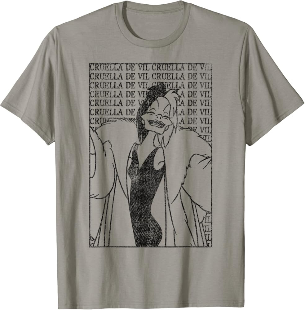 Disney Dalmatians Cruella Card Poster Graphic T-Shirt T-Shirt | Amazon (US)