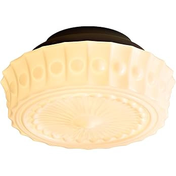 Milk Glass Schoolhouse Ceiling Light - Small 12 Inch Vintage Mid Century Modern Flush Mount Light... | Amazon (US)