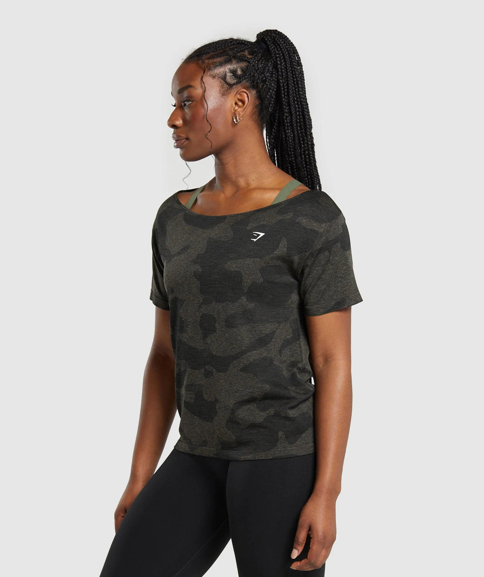 Gymshark Adapt Camo Seamless T-Shirt - Black/Camo Brown | Gymshark (Global)
