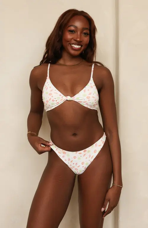 Dippin Daisys Zen Knotted Triangle Bikini Top in Underwater Garden at Nordstrom, Size 1 X | Nordstrom