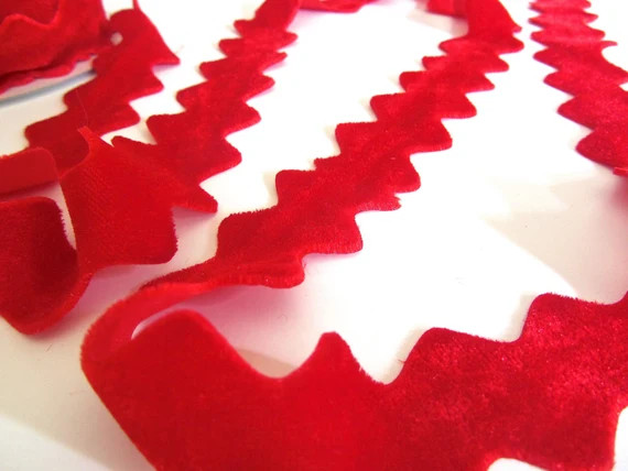 Red Velvet Ric Rac Trim May Arts One Inch Wide - SALE | Etsy (US)