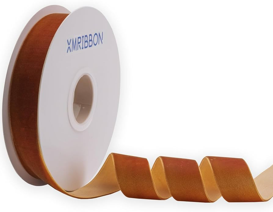 Copper Velvet Ribbon Single Sided, 1 Inch by 10 Yards Spool | Amazon (US)