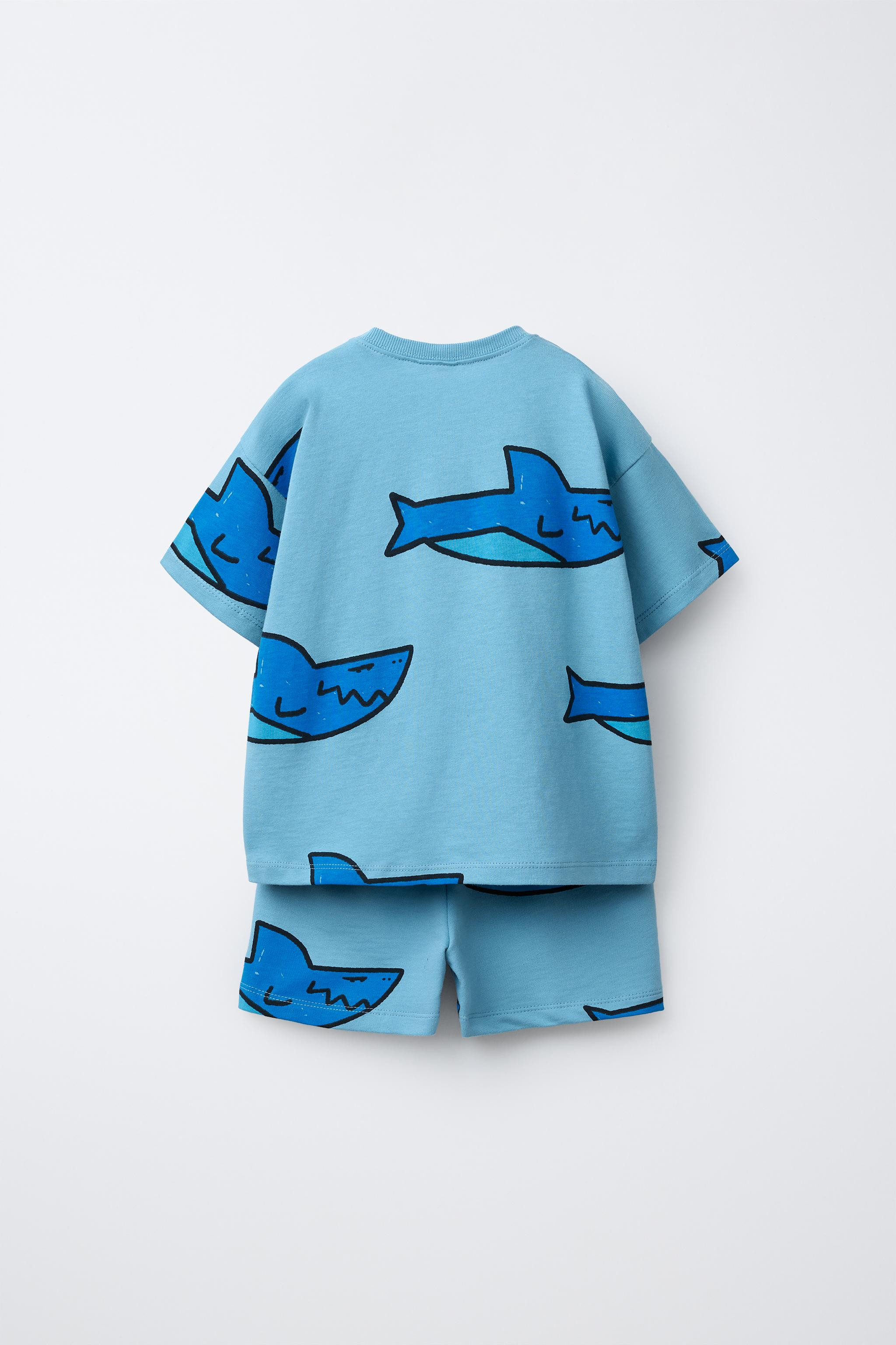 SHARK PRINT T-SHIRT AND BERMUDA SET | Zara US