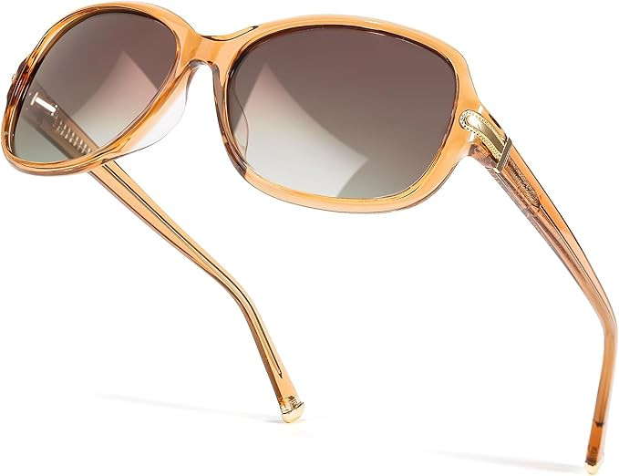SIPHEW Trendy Polarized Sunglasses for Women - Acetate UV400 Protection Sun Glasses | Wraparound ... | Amazon (US)