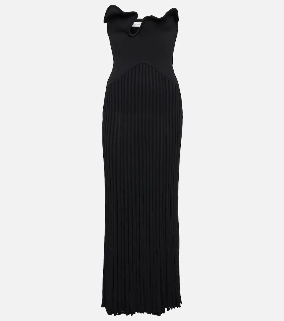 Cutout pleated ribbed-knit maxi dress | Mytheresa (US/CA)