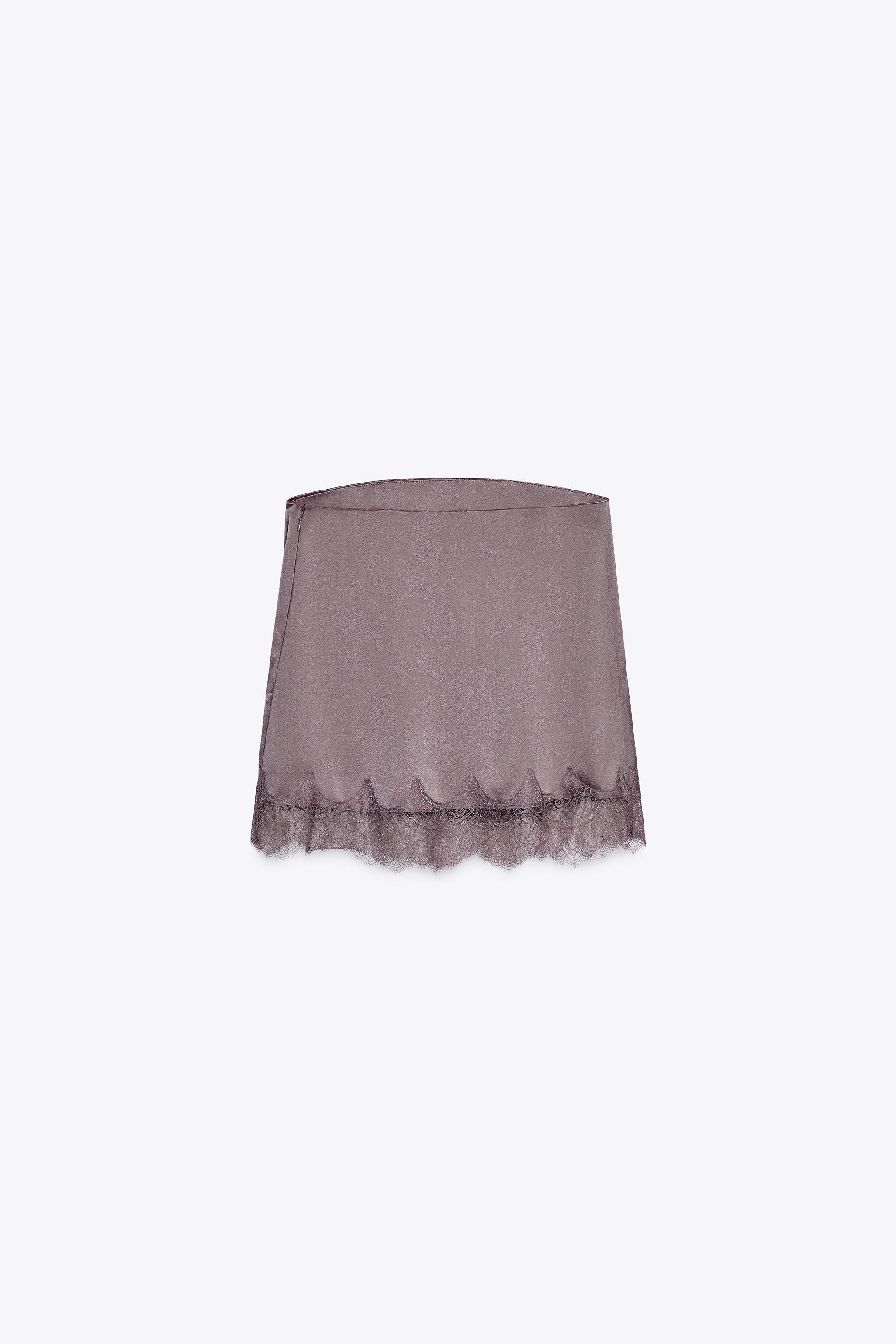 SATIN EFFECT LACE TOP | Zara US
