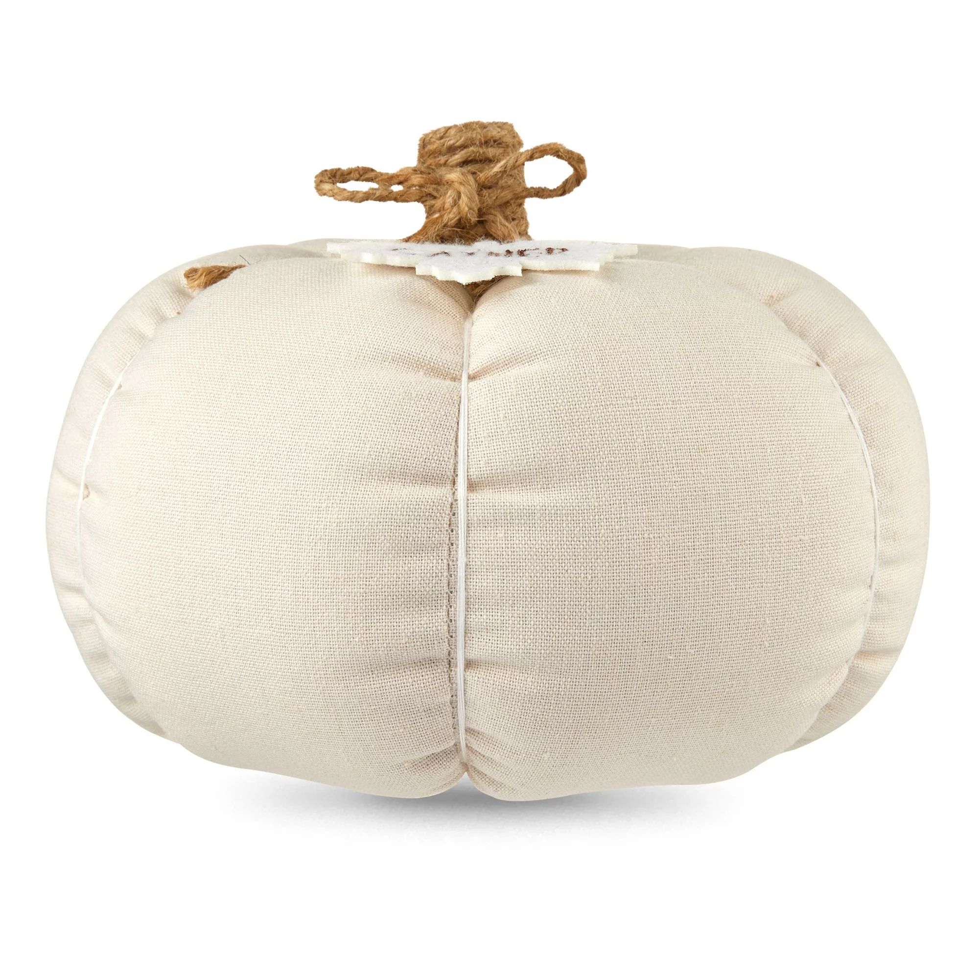 Fall, Harvest White Fabric Pumpkin with Maple Leaf "Gather" Tag, Table Decoration, 7 in x 7 in x ... | Walmart (US)