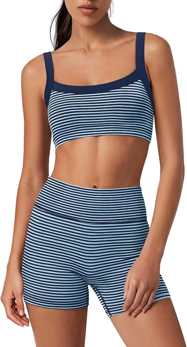 Womens Striped Workout Sets 2 Piece | Amazon (US)