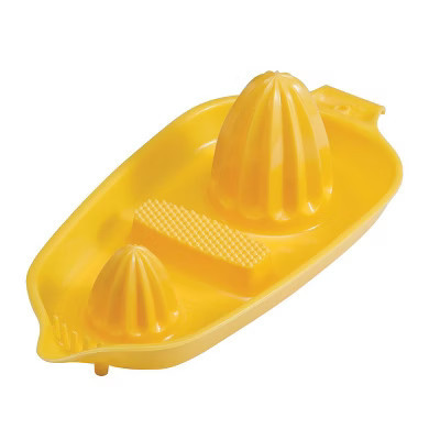 Hutzler Twin Reamer Manual Hand Juicer Tray with Rind Grater Yellow | Target