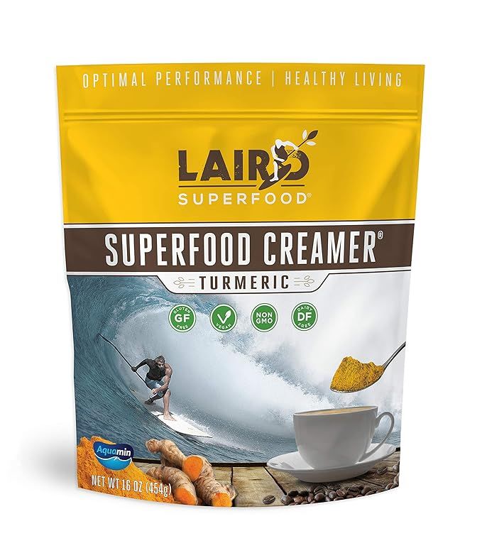 Laird Superfood Coffee Creamer Vegan Turmeric - Vegan Non-Dairy Golden Milk Coconut Creamer, 16oz... | Amazon (US)