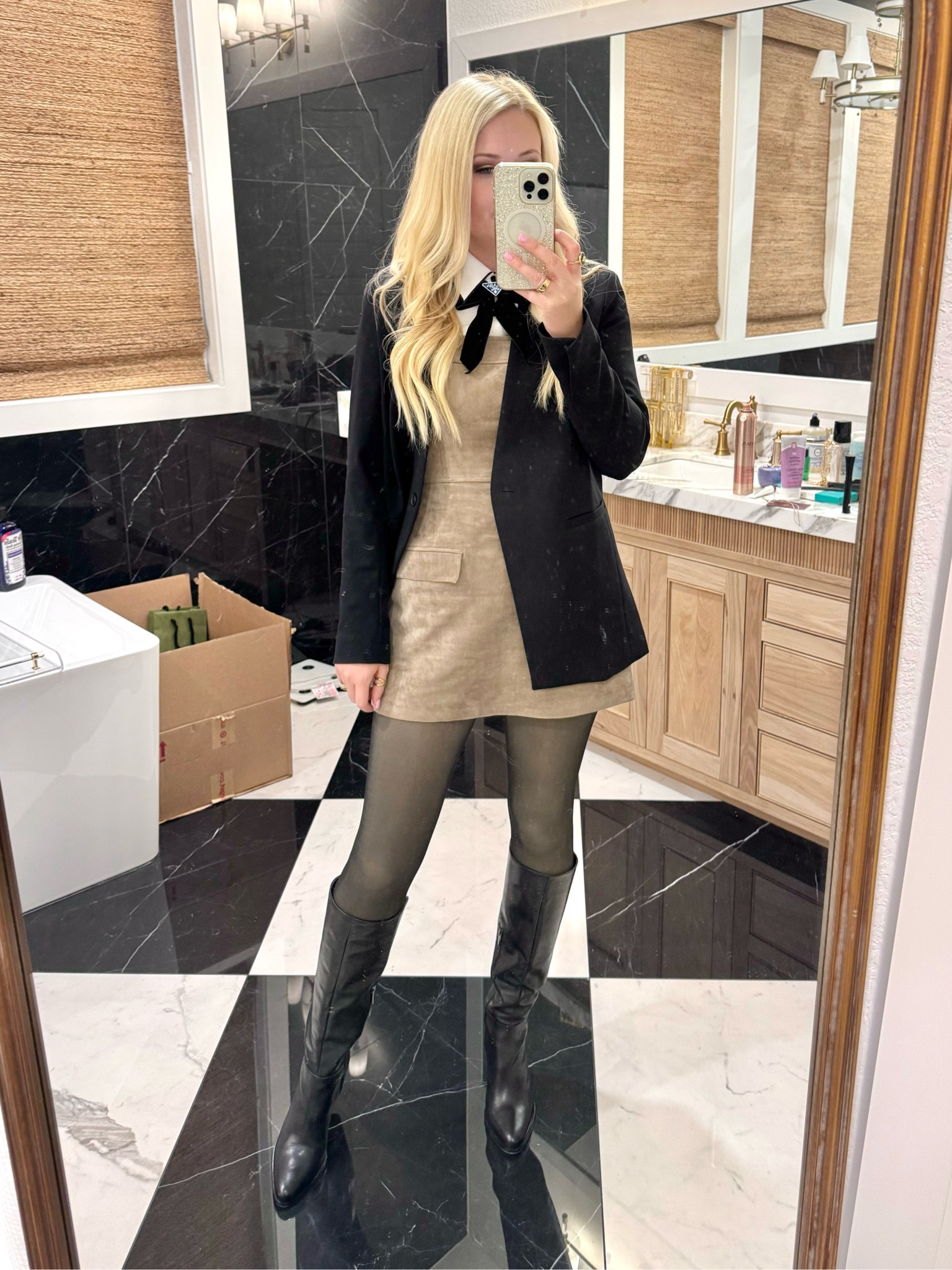 Outfit of the day!! 

xs in blazer
M/ large in tights
M in romper
S in button up
TTS in boots 

#LTKShoeCrush #LTKStyleTip #LTKParties