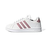 adidas Women's Grand Court Tennis Shoe, White/Wonder Mauve/Grey Two, 6.5 | Amazon (US)