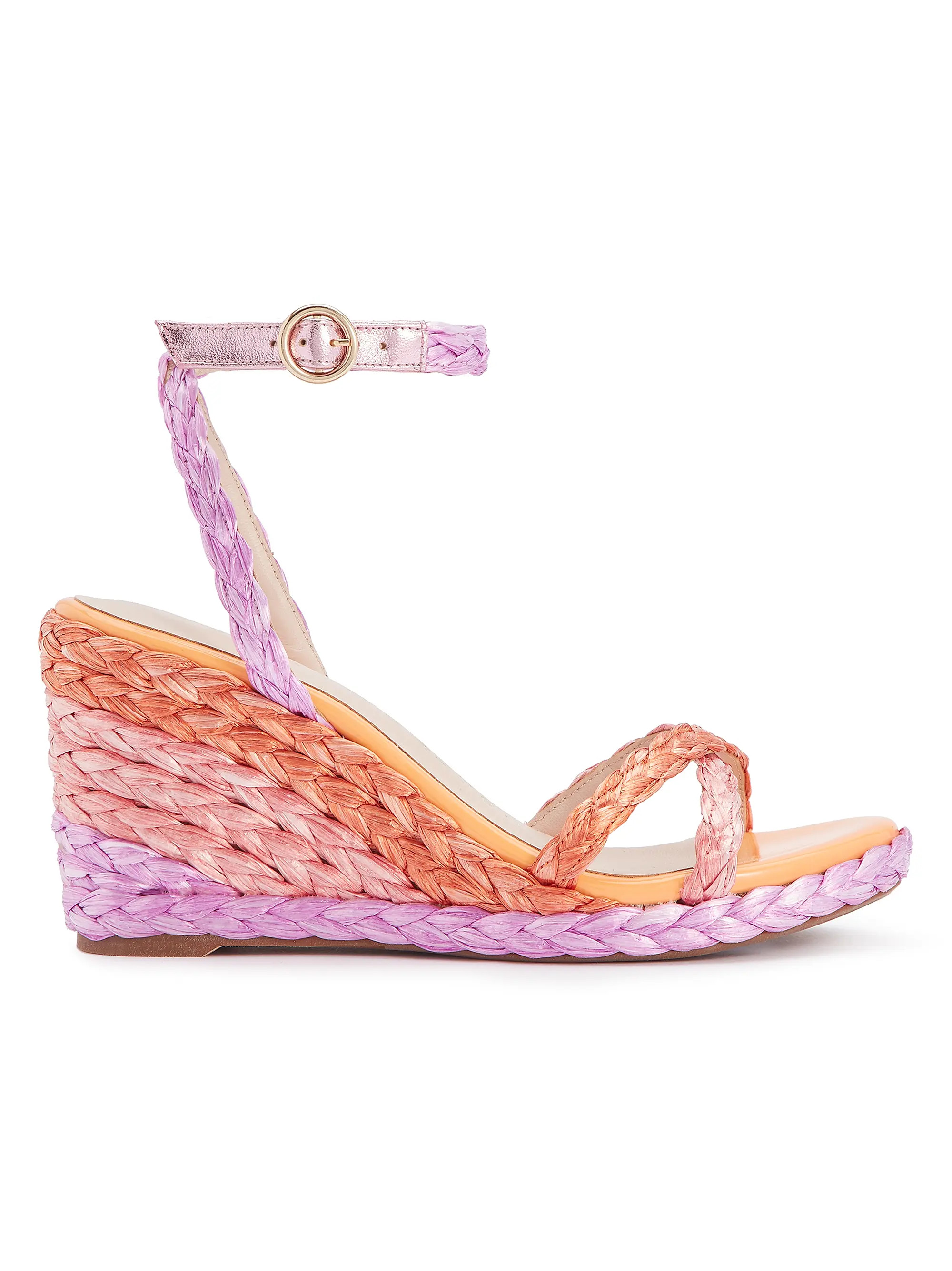 Shop Sophia Webster Ines 90MM Raffia Wedge Sandals | Saks Fifth Avenue | Saks Fifth Avenue