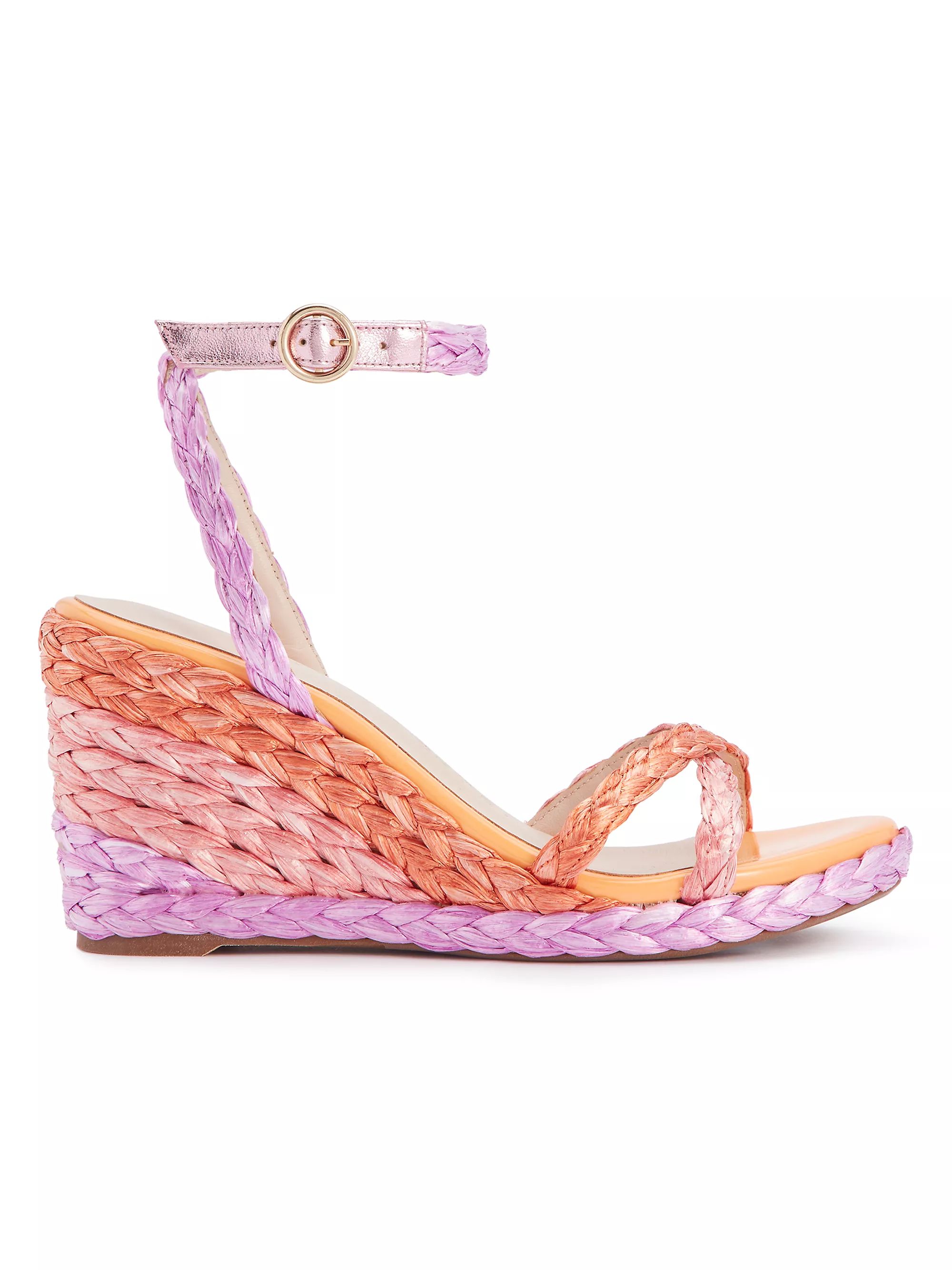 Ines 90MM Raffia Wedge Sandals | Saks Fifth Avenue