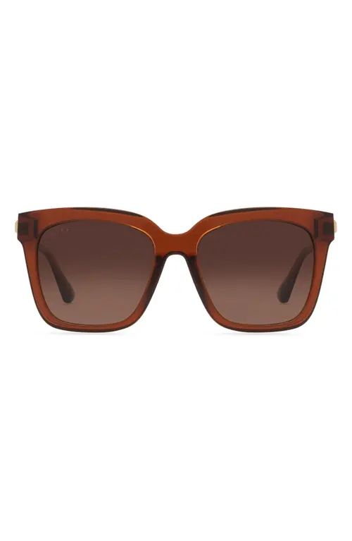 DIFF Bella 54mm Gradient Square Sunglasses in Cognac at Nordstrom | Nordstrom