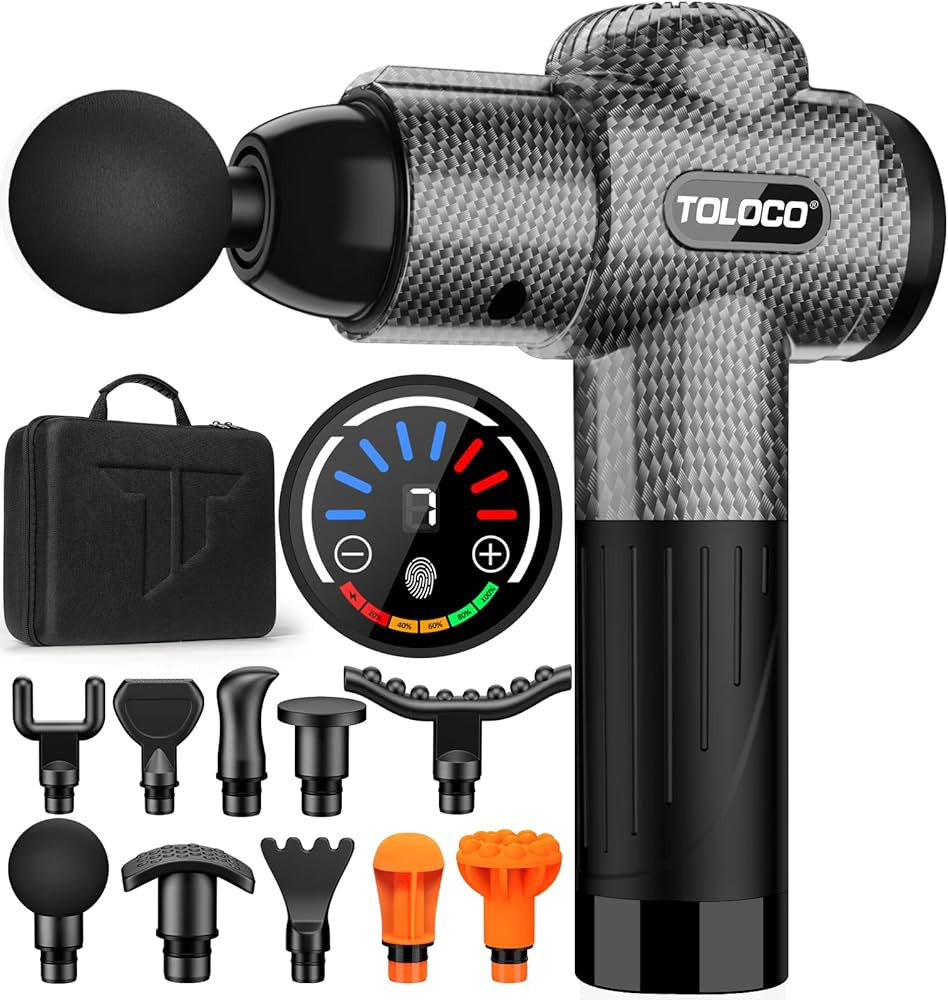 TOLOCO Massage Gun, Deep Tissue Back Massager for Athletes with 10 Massage Heads, Electric Muscle... | Amazon (US)