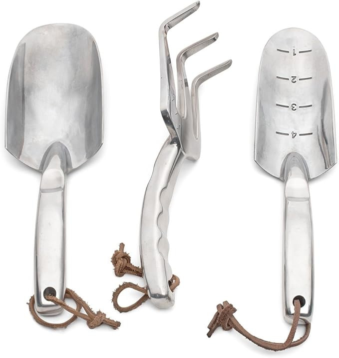 Kings County Tools Trowel, Shovel and Garden Fork Set | Polished Cast-Aluminum | Soil Cultivation... | Amazon (US)