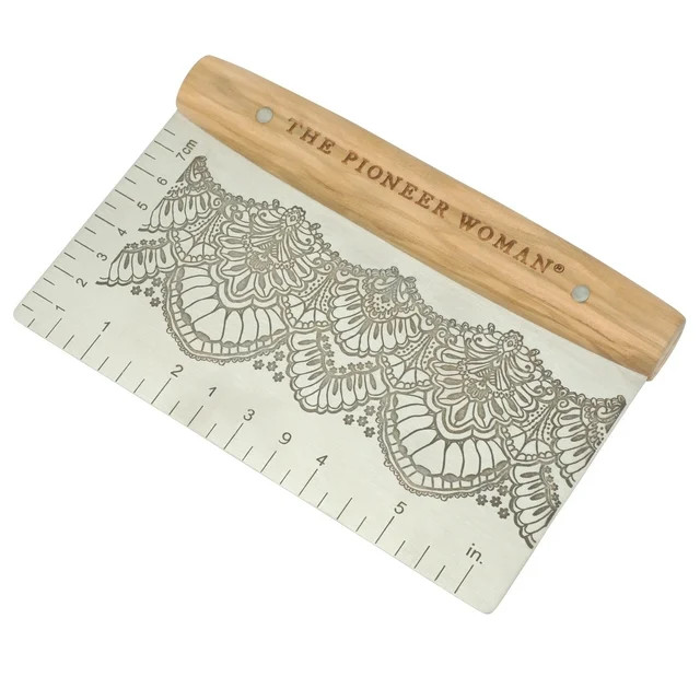 The Pioneer Woman Stainless Steel & Olivewood Bench Scraper & Dough Cutter | Walmart (US)