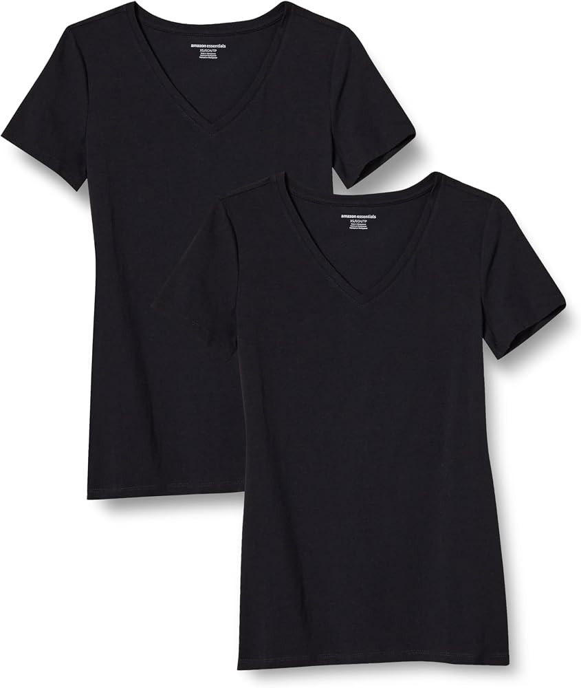 Amazon Essentials Women's Regular-Fit Short-Sleeve V-Neck T-Shirt | Amazon (US)