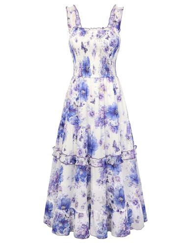 SCARLET DARKNESS Floral Dress for Women 2026 Flowy Sundress Smocked Cottagecore Dresses | Amazon (US)