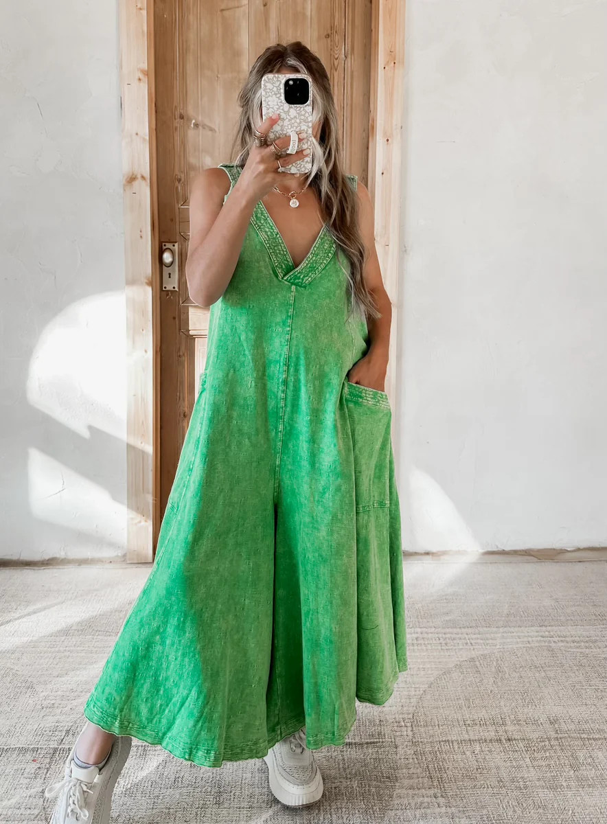 Heather Green Jumpsuit | CK Squared Boutique