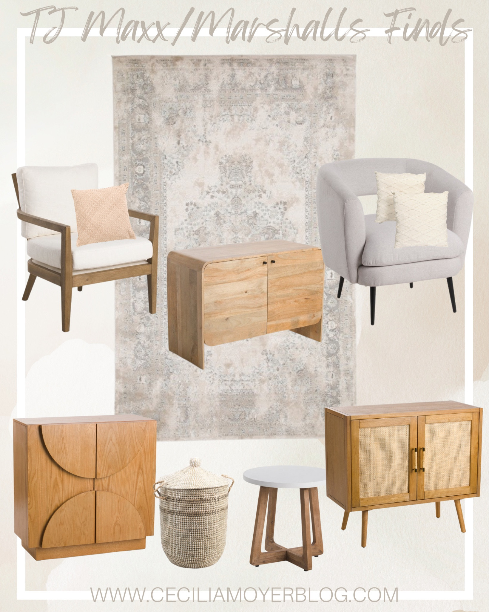 Tj maxx and Marshall’s home finds!  Living room furniture - console table - side chair - lounge chair - side table - end table - area rug - throw pillow 

#LTKstyletip #LTKunder100 #LTKhome