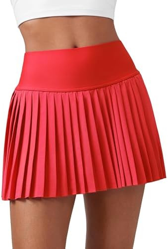 CRZ YOGA High Waisted Pleated Tennis Skirts for Women - Mini Lined Casual Tummy Control Skort wit... | Amazon (US)