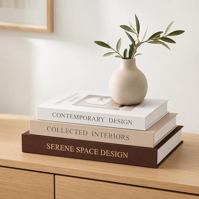 Decorative Books, Set of 3 Linen Fake Books for Coffee Table Decor | Amazon (US)