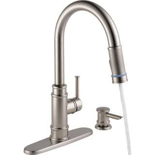 Allentown Single-Handle Pull-Down Sprayer Kitchen Faucet with TempSense Indicator and Soap in Spo... | The Home Depot